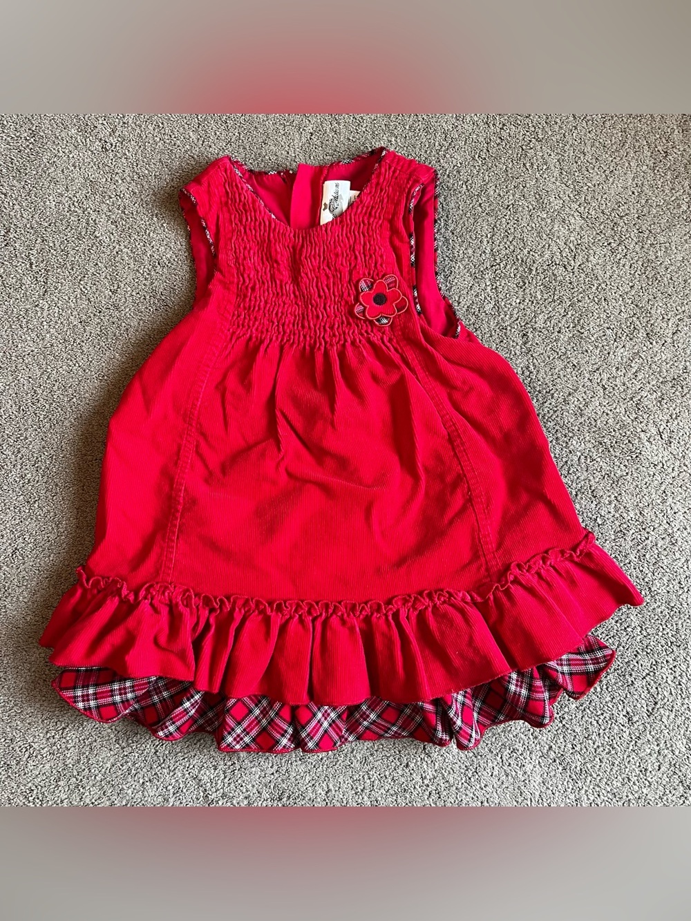 Vintage Rare Editions Youth size 3T Red Plaid Dress